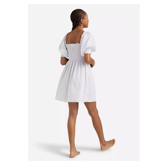 New! HILL HOUSE Swiss Dot Babydoll Mini Dress - Picture 3 of 13